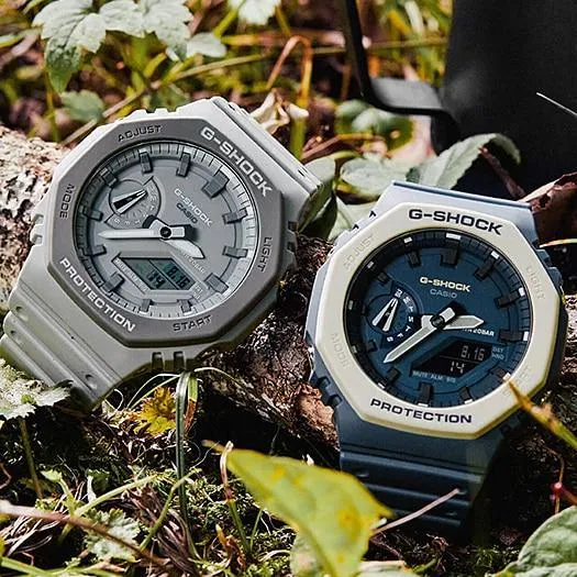 G-Shock Carbon Core Guard Slim Duo - Earth Tone Series - Blue / Grey - GA2110ET-2A