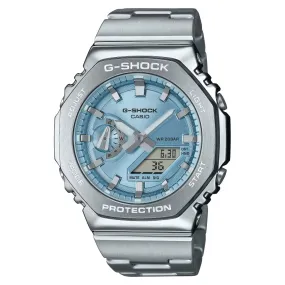 G-Shock G-Steel 2100 Series Silver Tone Watch - Blue Dial
