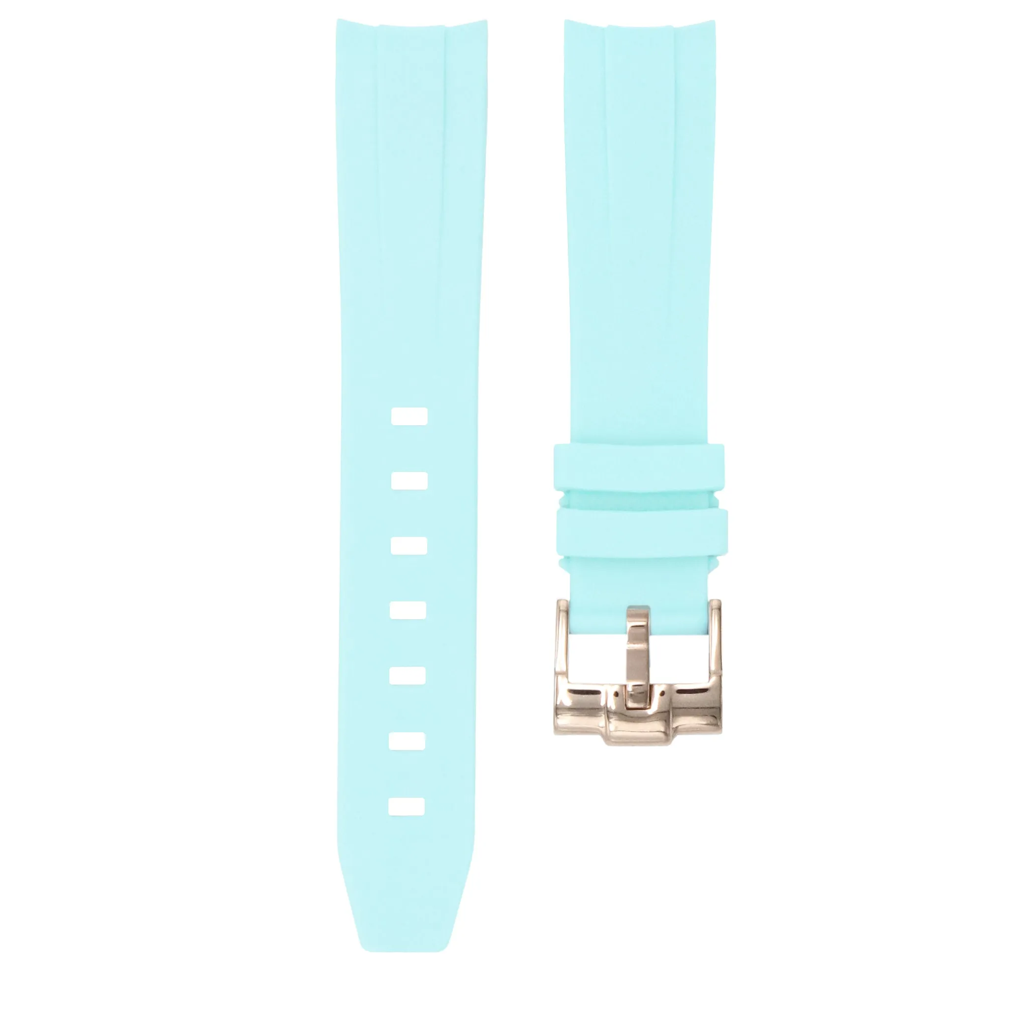 Glacier Blue - Rubber Watch Strap For Rolex Oyster Perpetual