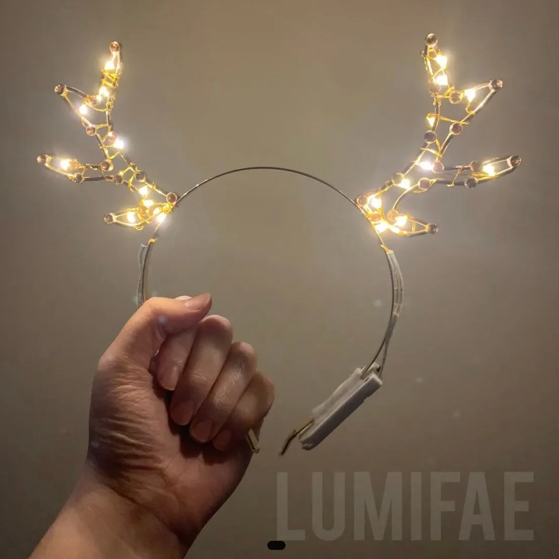 Gold LED Wire Antlers Headband