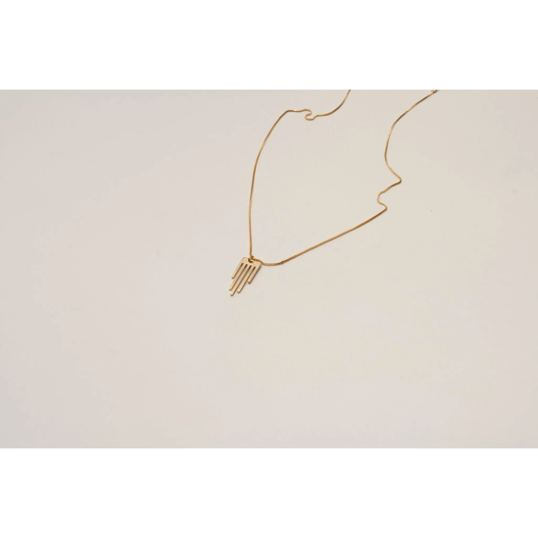 Gold Minimalist Hamsa and Chain Necklace by Kerem