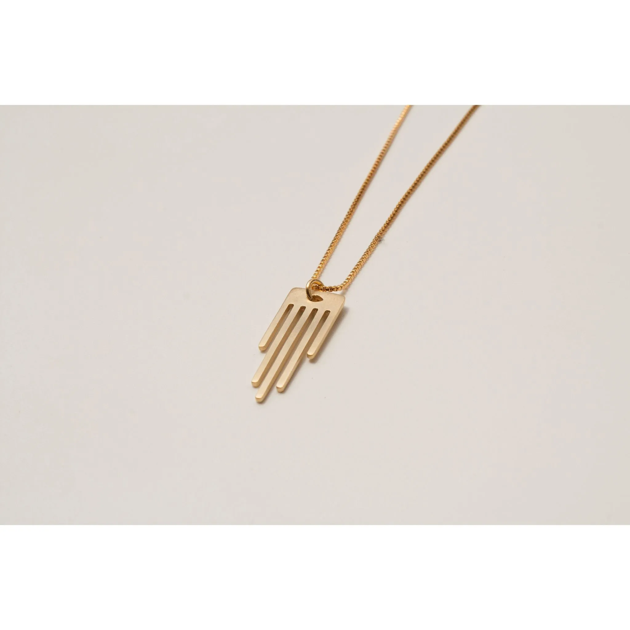 Gold Minimalist Hamsa and Chain Necklace by Kerem