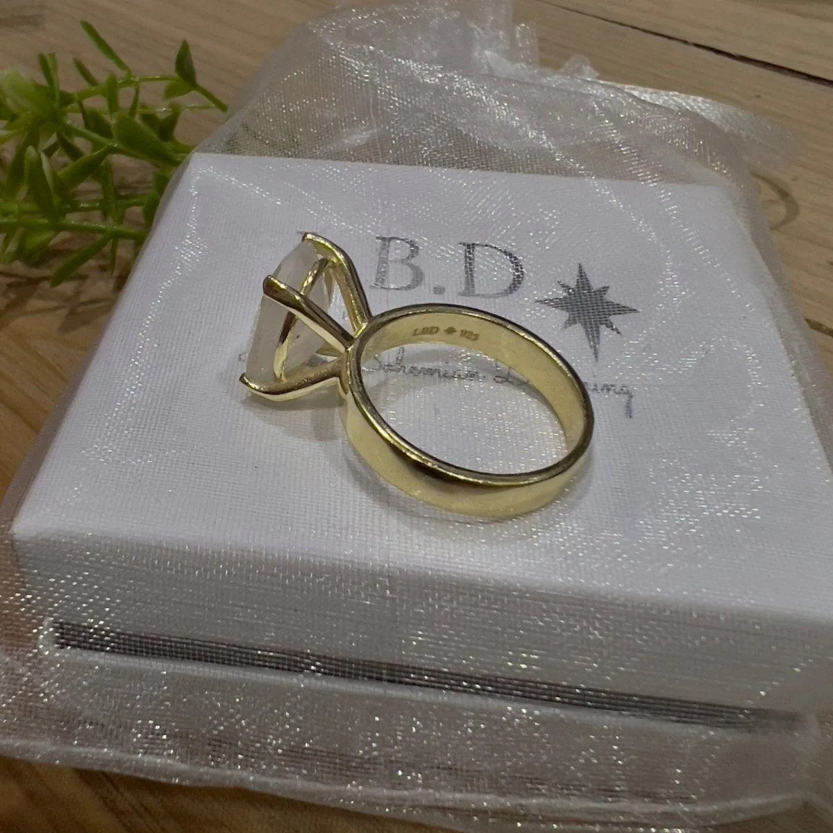 Gold Moonstone Ring- Laihas Evening Crystal Moonstone Ring