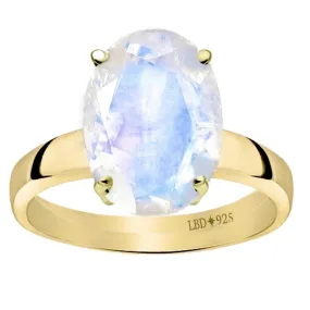 Gold Moonstone Ring- Laihas Evening Crystal Moonstone Ring