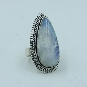 Gorgeous Blue Rainbow Moonstone Ring