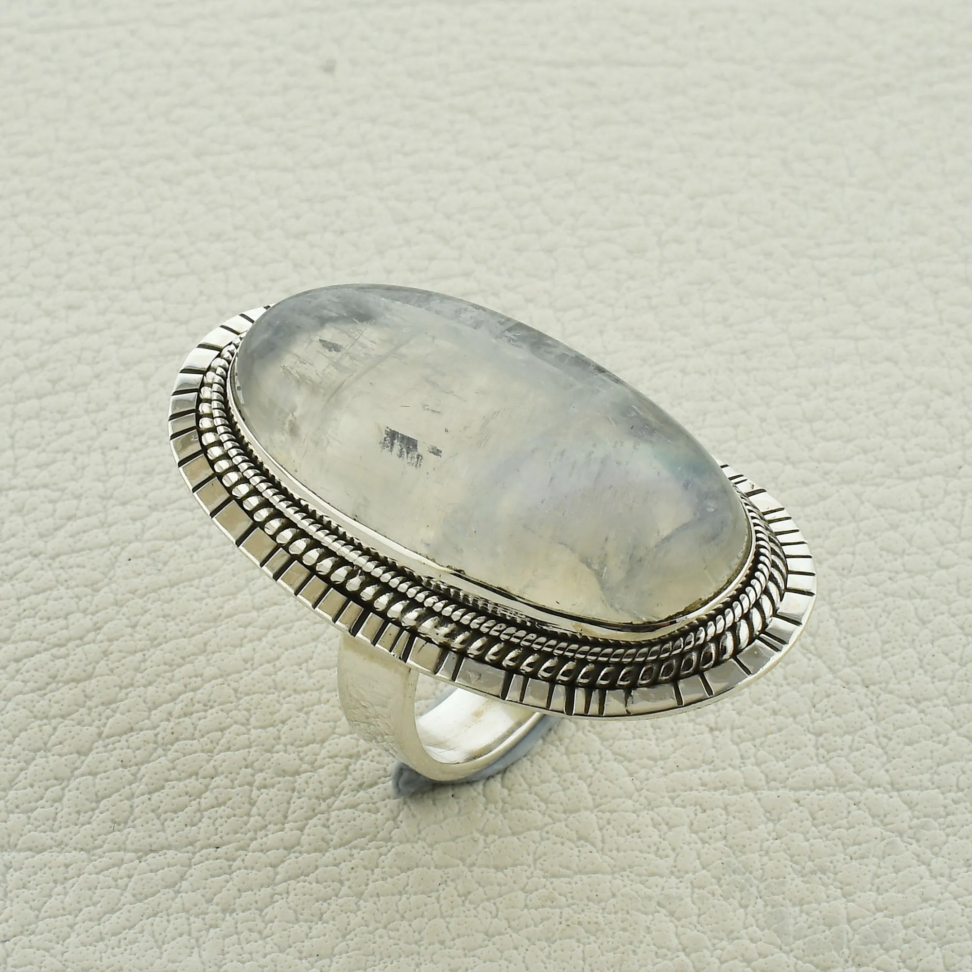 Gorgeous vibrant Rainbow High Quality Moonstone Ring
