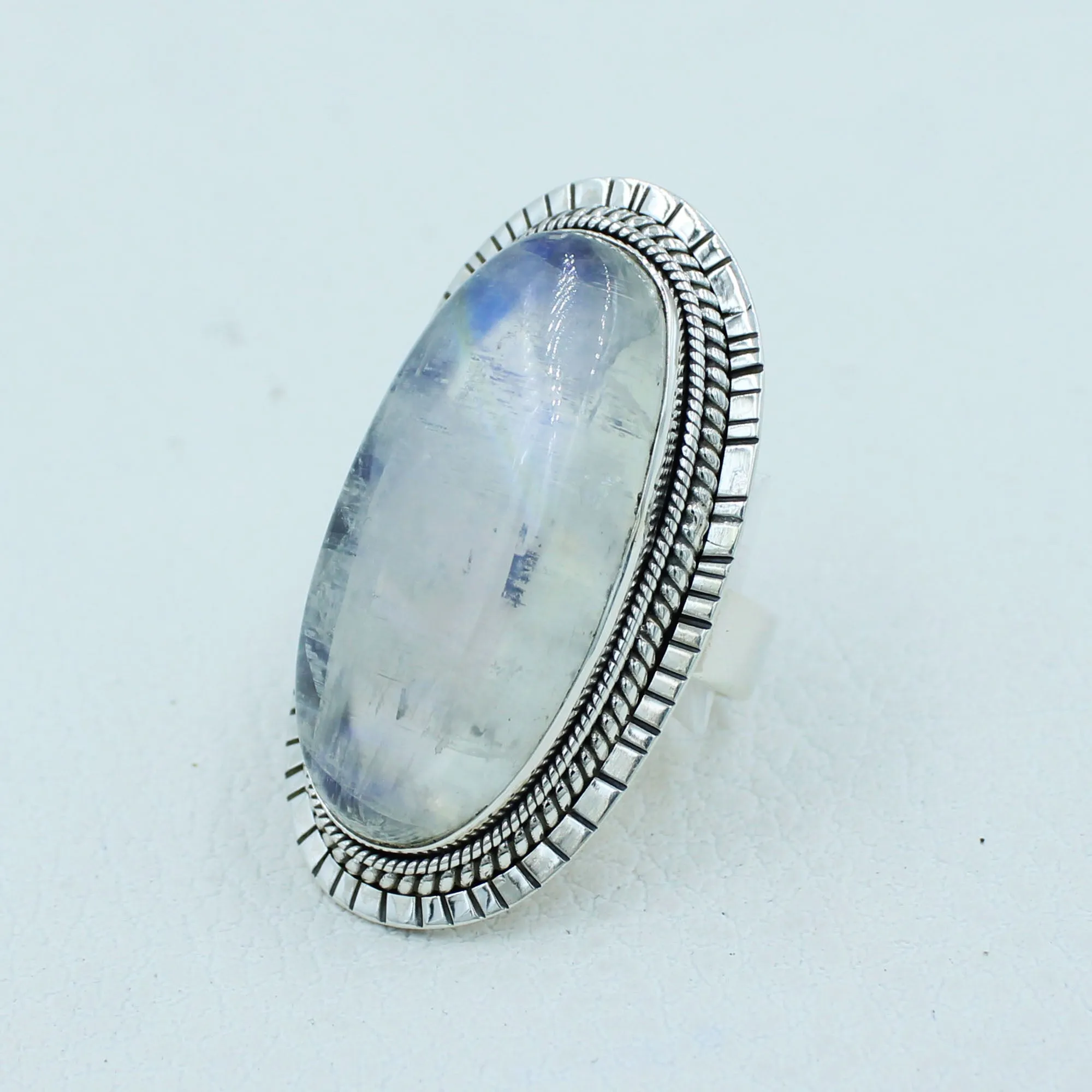 Gorgeous vibrant Rainbow High Quality Moonstone Ring