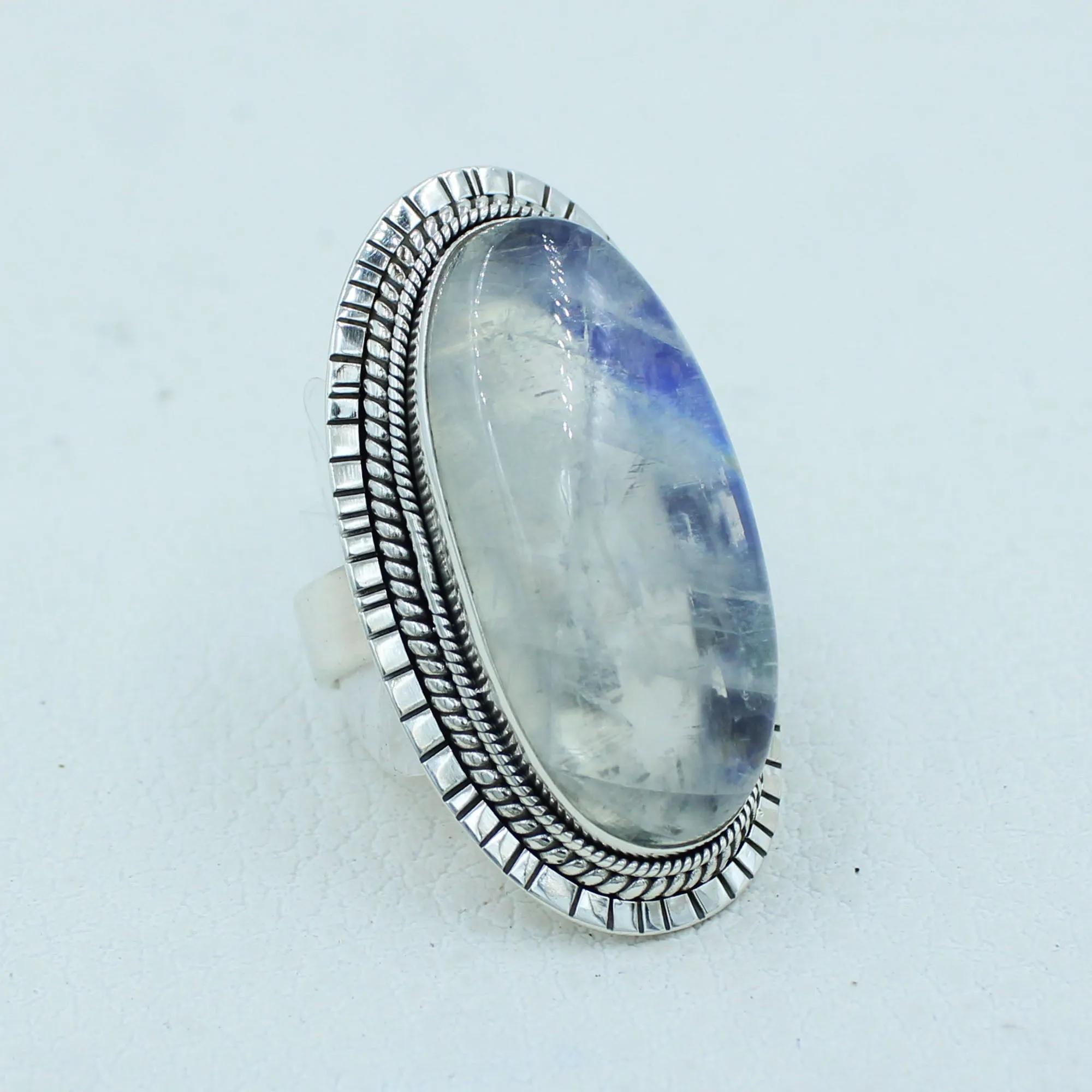 Gorgeous vibrant Rainbow High Quality Moonstone Ring