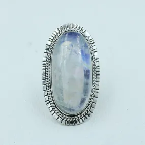 Gorgeous vibrant Rainbow High Quality Moonstone Ring