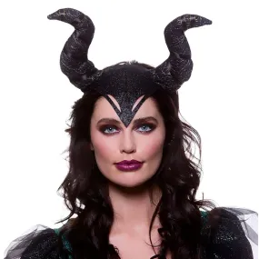 Gothic Horns Black Headband Evil Queen Devil Fancy Dress