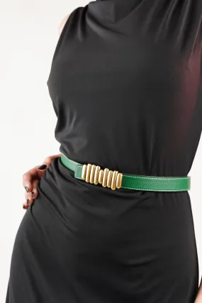 Green & Red Bar Buckle Reversible Belt