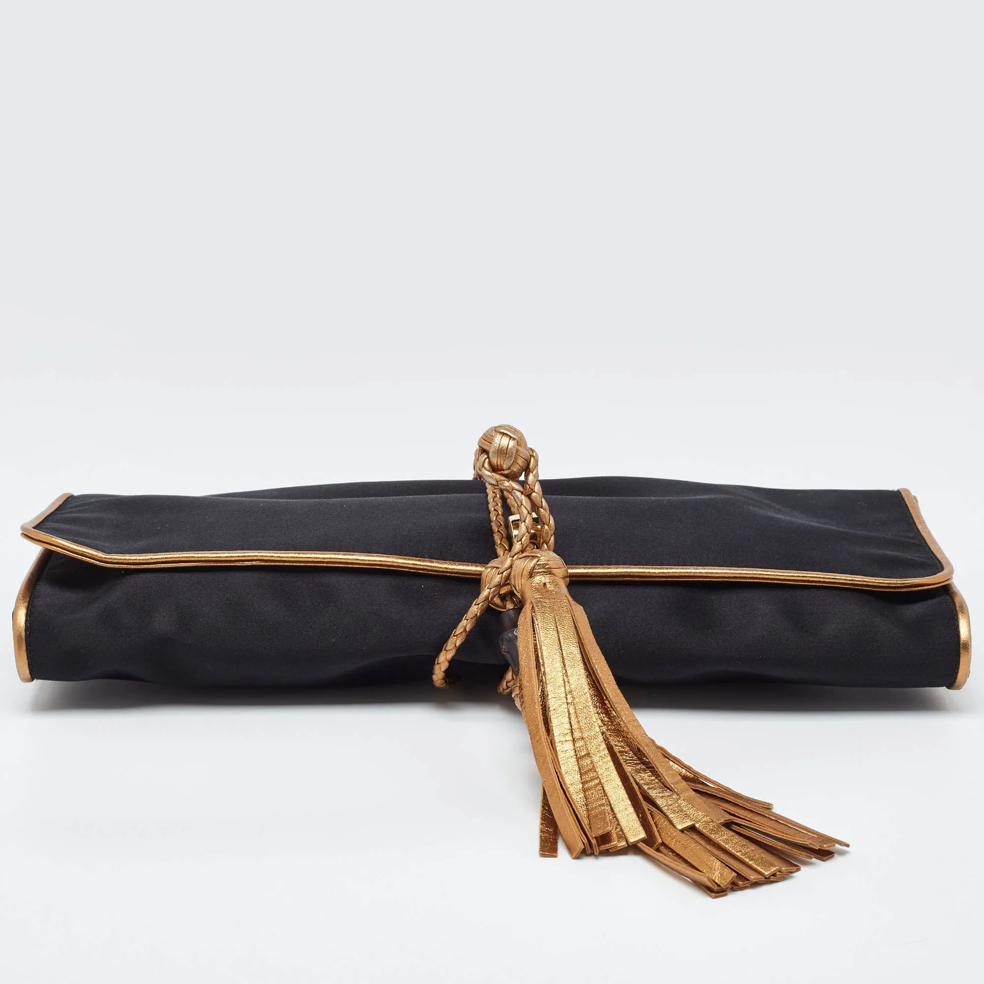 Gucci  Satin Malika Tassel Clutch
