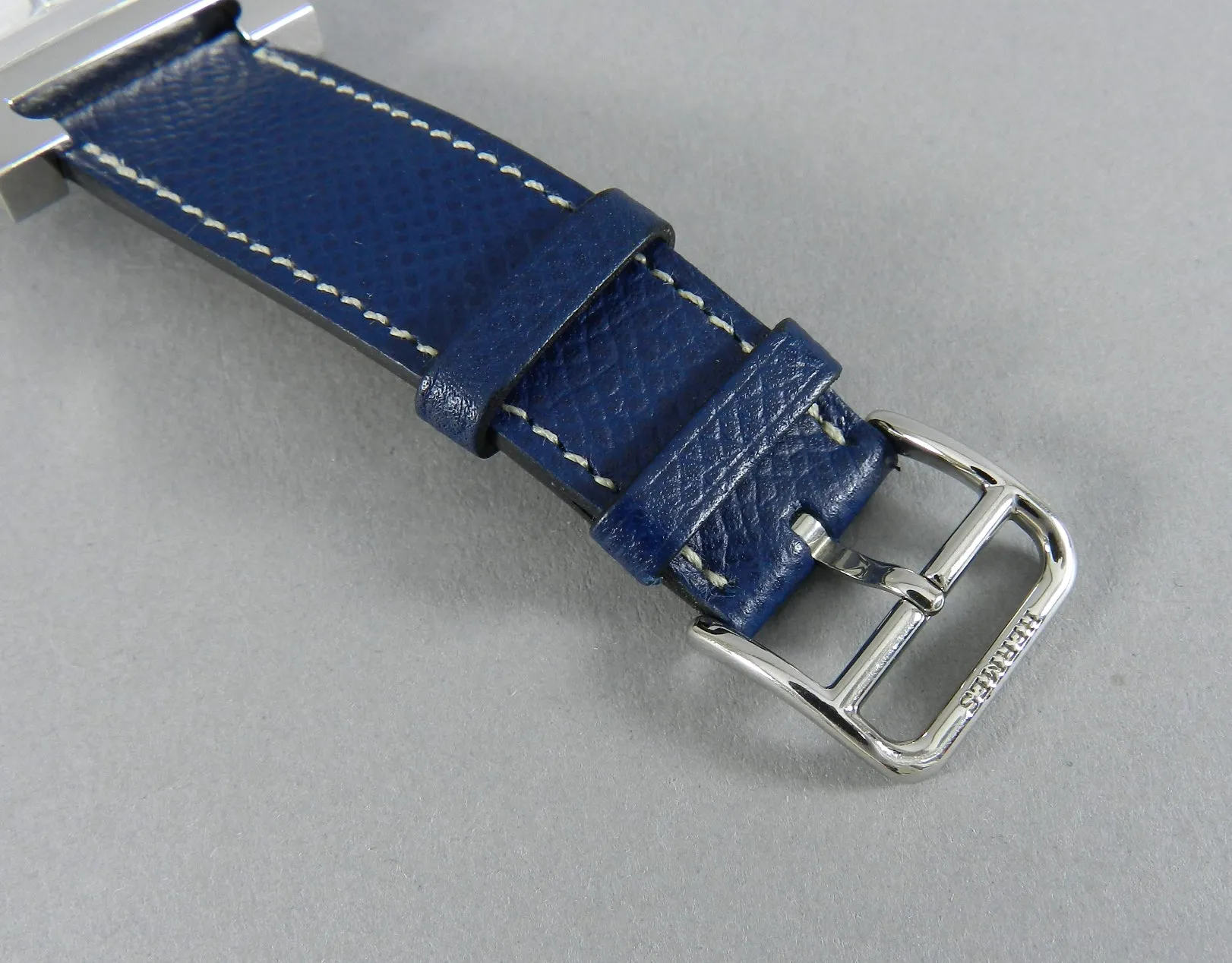Hermes H Heure Double Tour HH1510 Medium Epsom Blue Watch