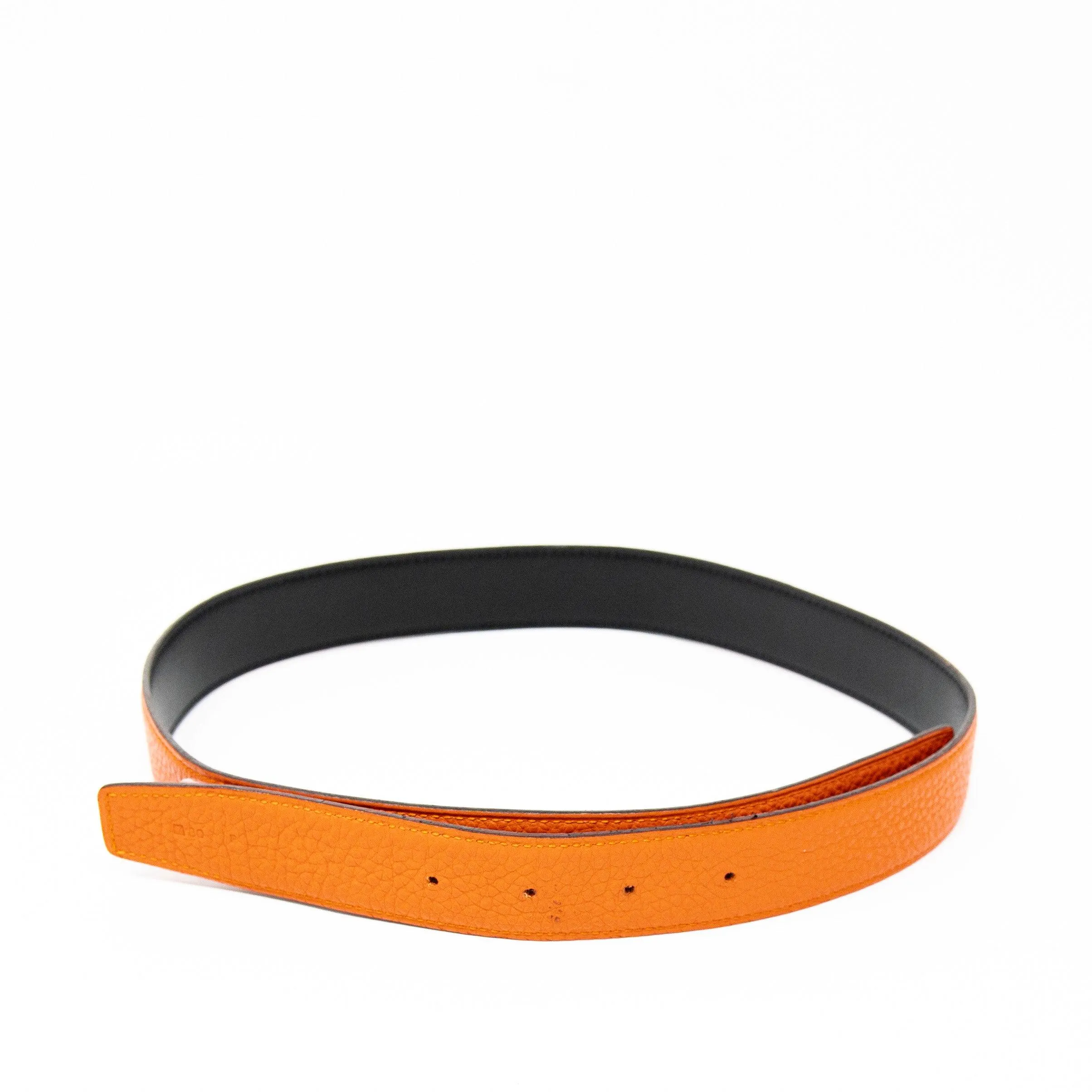 Hermes Orange Reversible Belt Strap 80