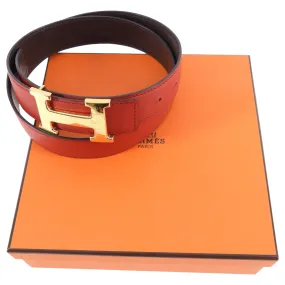 Hermes Red and Brown Reversible Belt Kit - 30-34”
