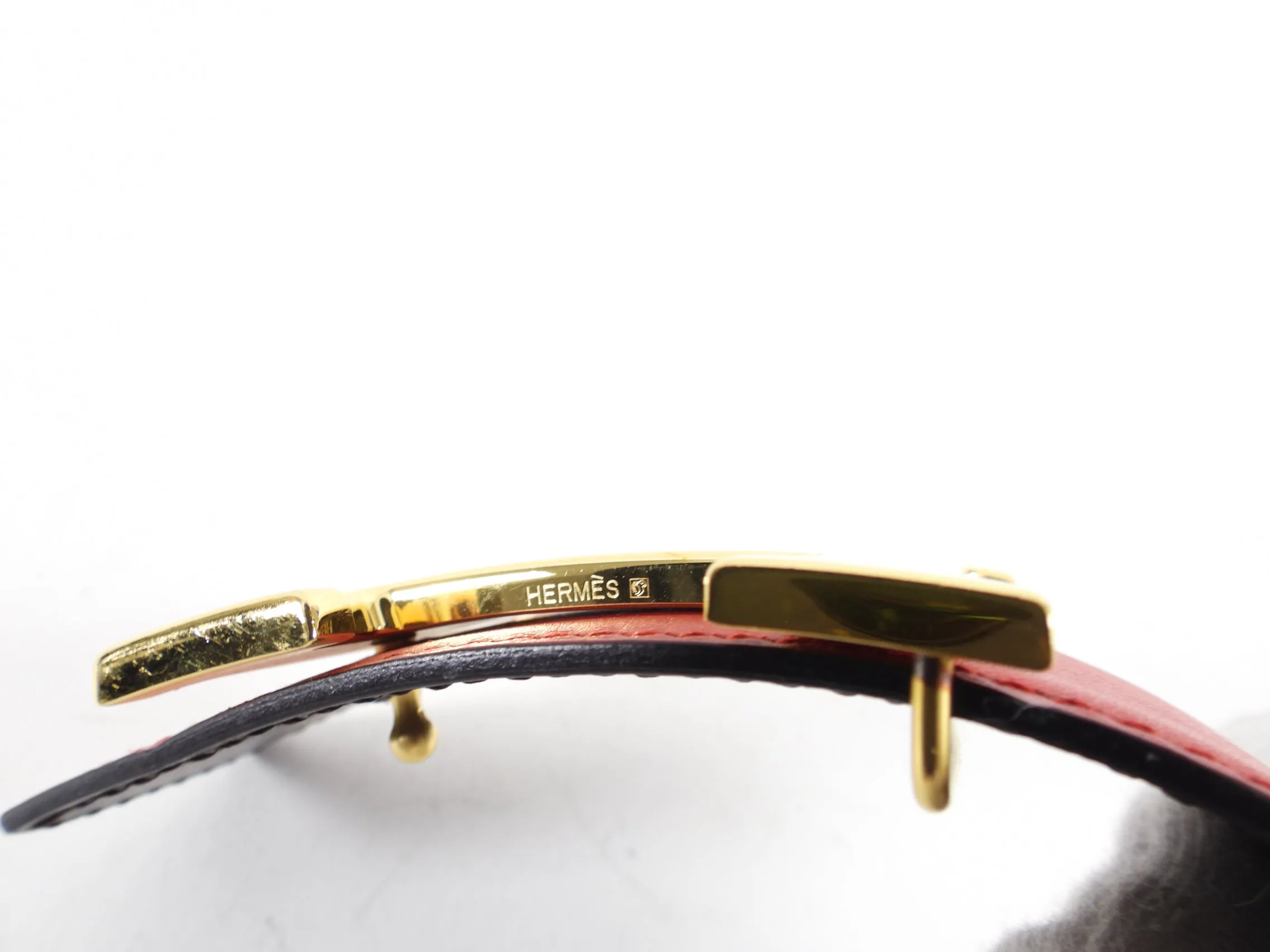 Hermes Red and Brown Reversible Belt Kit - 30-34”