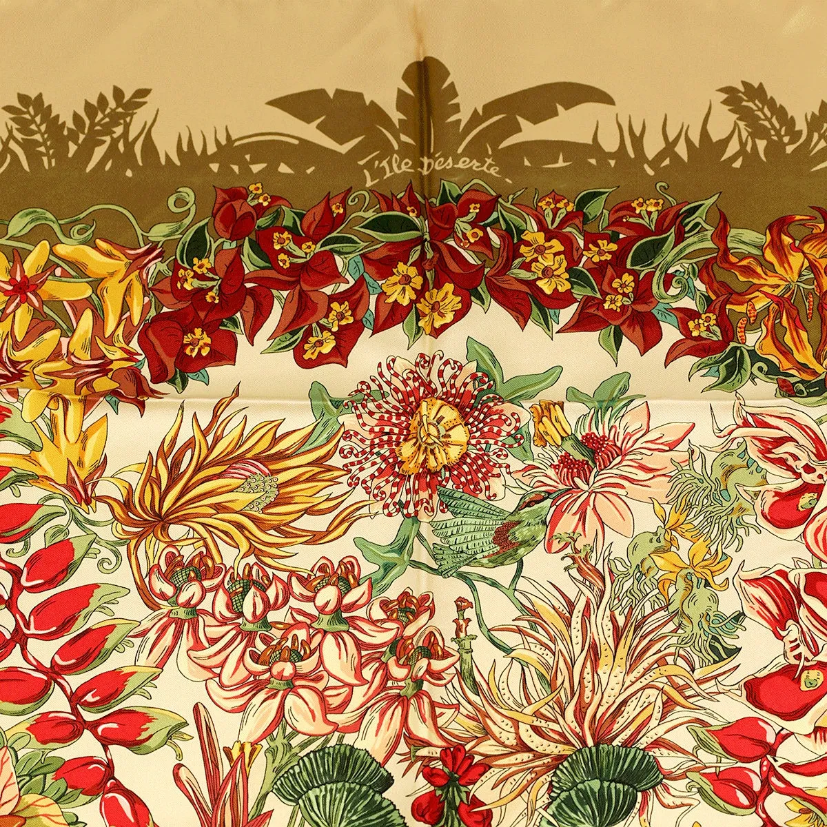 Hermes Scarf "L'Ile Deserte" by Annie Faivre 90cm Silk