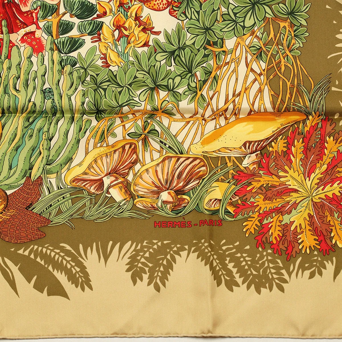 Hermes Scarf "L'Ile Deserte" by Annie Faivre 90cm Silk