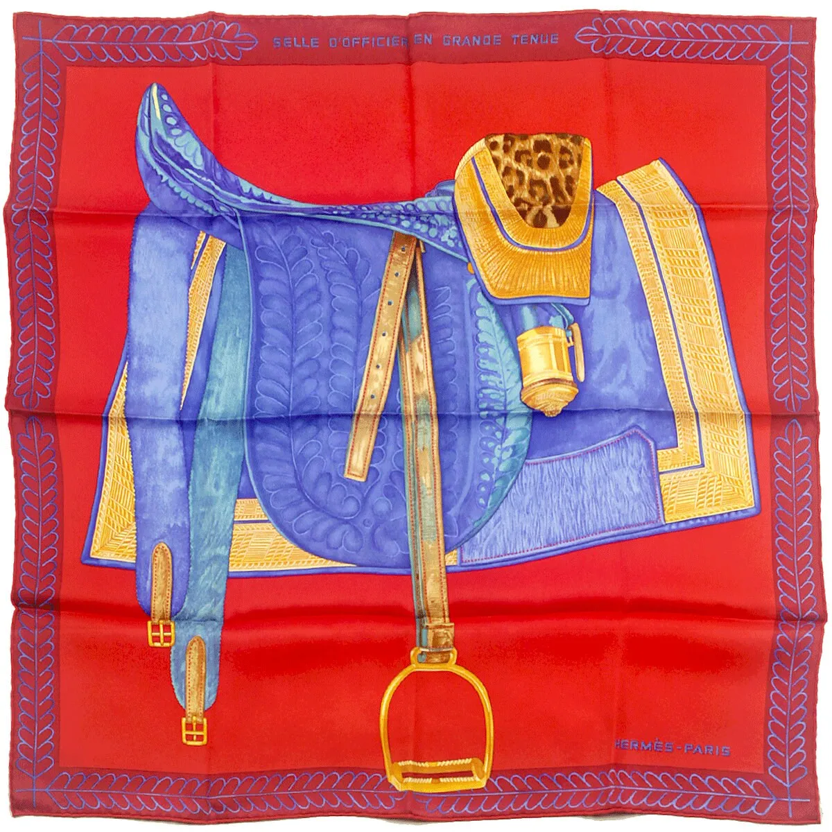 Hermes Scarf "Selle d'Officier en Grande Tenue" by Wlodek Kaminski 70cm Silk