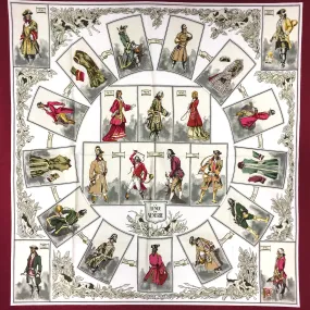 Hermes Silk Scarf La Tenue de Venerie Red CW Early Issue VERY RARE