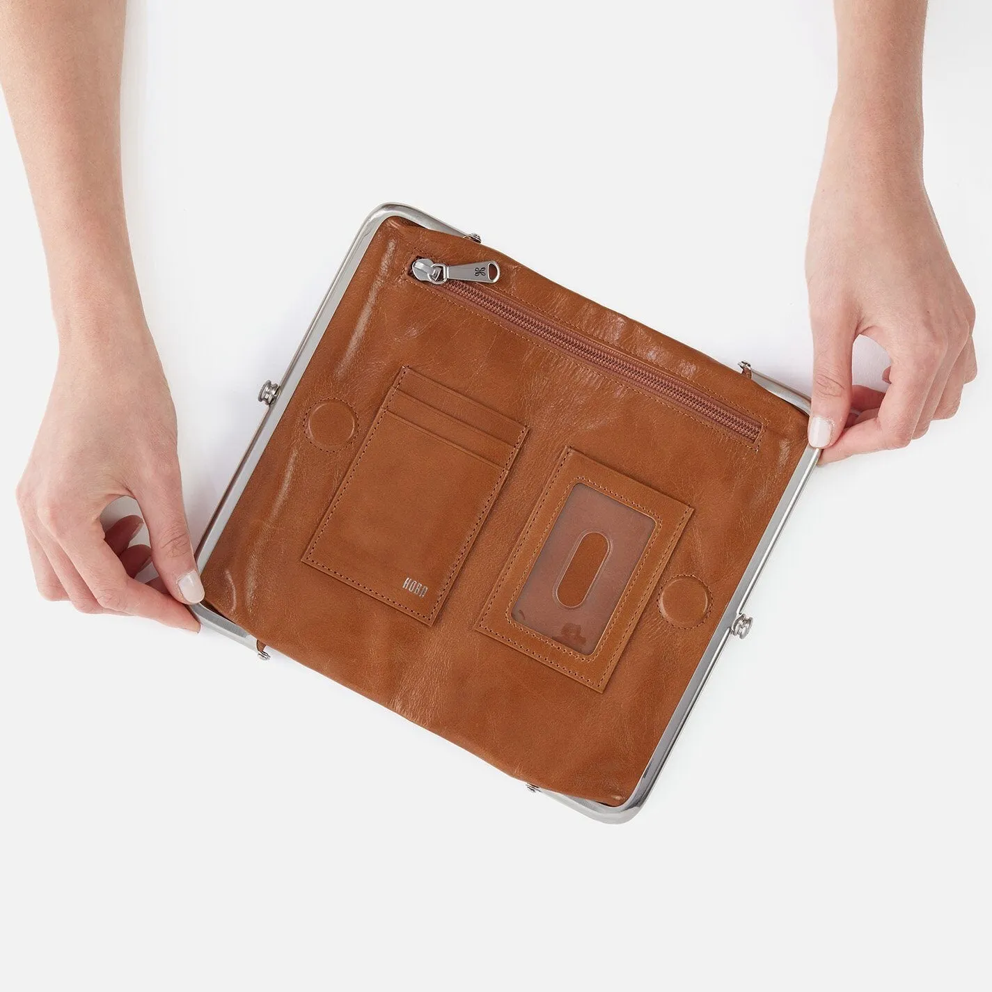 Hobo Lauren In Polished Leather Clutch Wallet