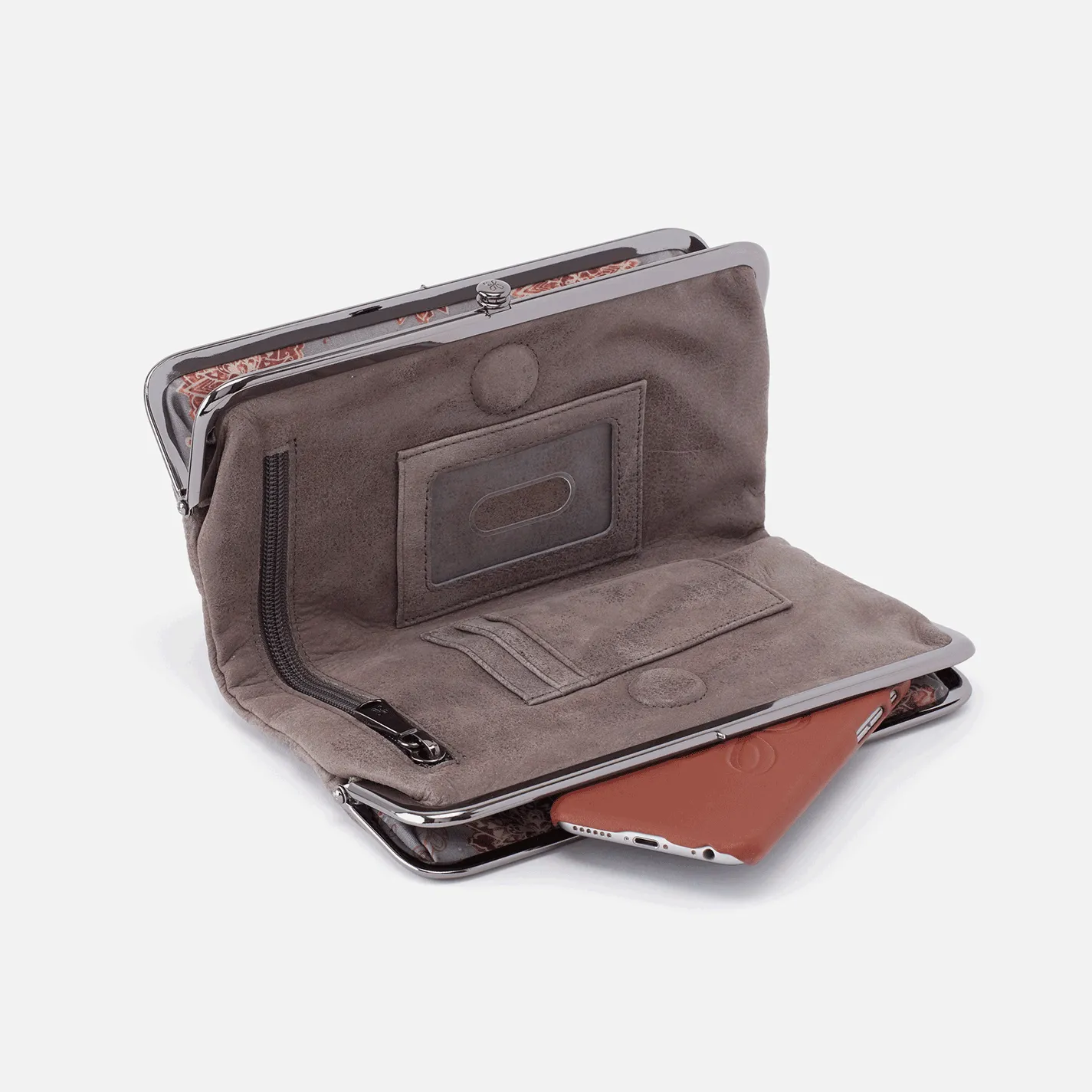 Hobo Lauren In Polished Leather Clutch Wallet