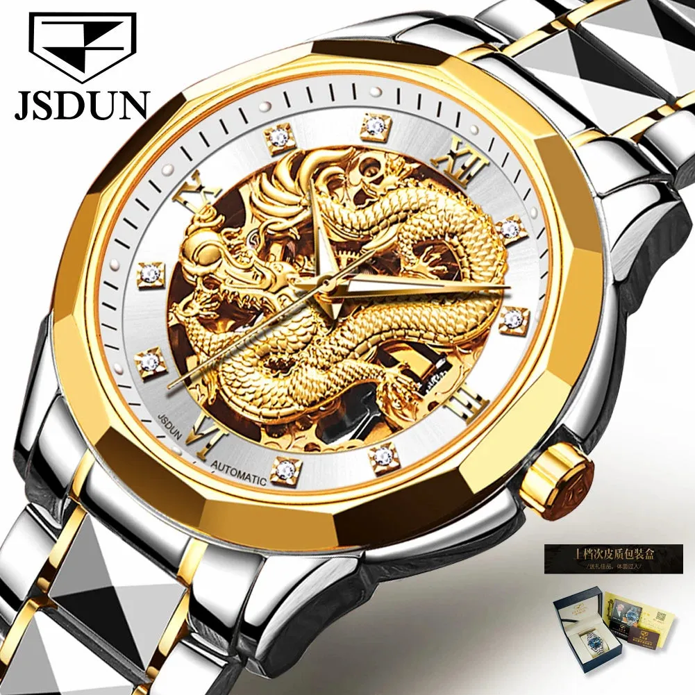 Introducing the JSDUN 8840 Top Luxury Brand Automatic Mechanical Clock – a masterpiece in timekeeping, elegance, and style.
