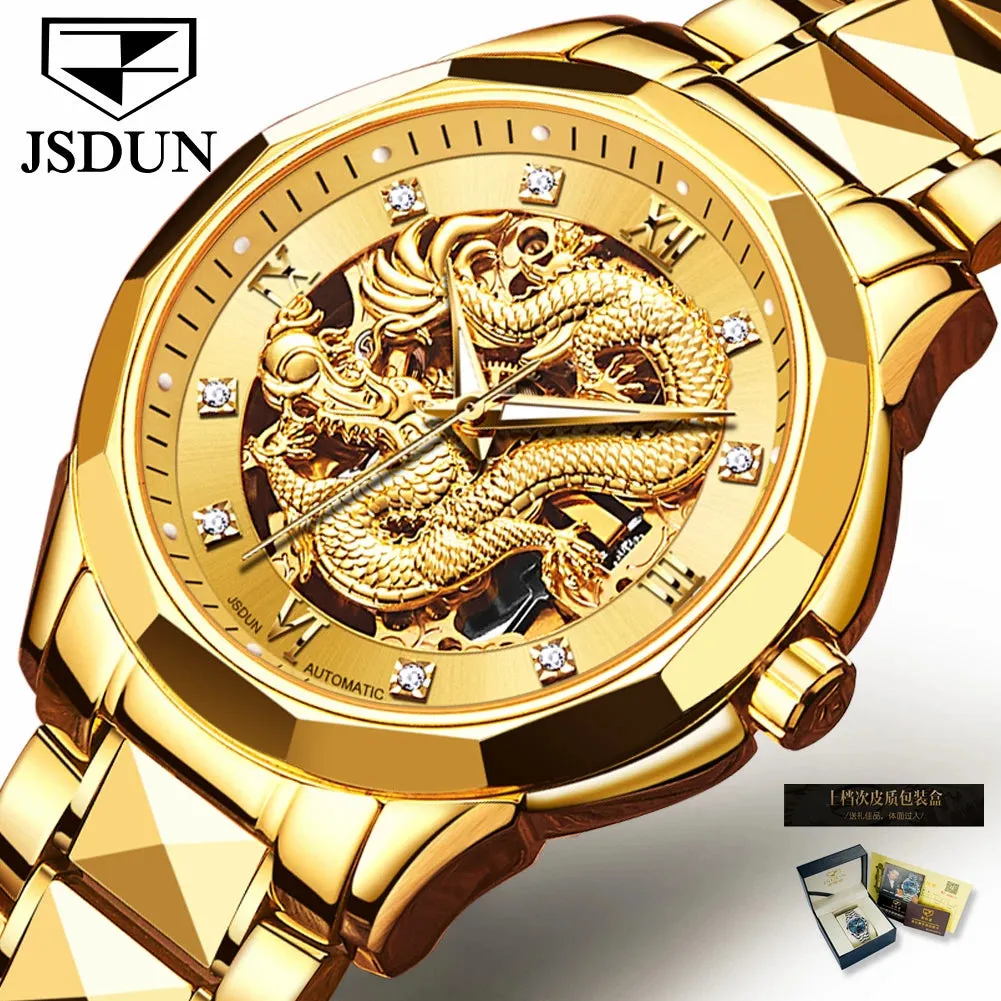 Introducing the JSDUN 8840 Top Luxury Brand Automatic Mechanical Clock – a masterpiece in timekeeping, elegance, and style.