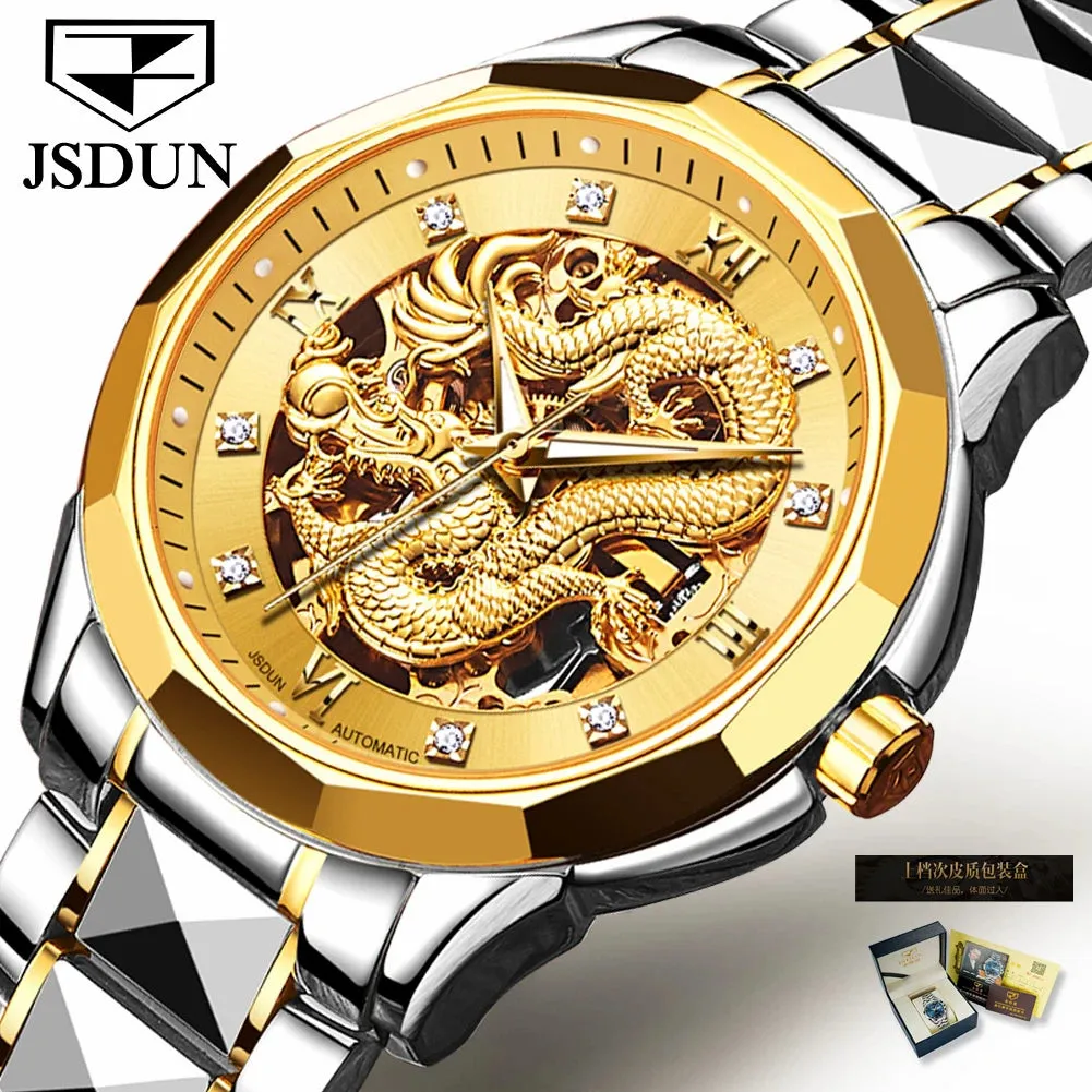 Introducing the JSDUN 8840 Top Luxury Brand Automatic Mechanical Clock – a masterpiece in timekeeping, elegance, and style.