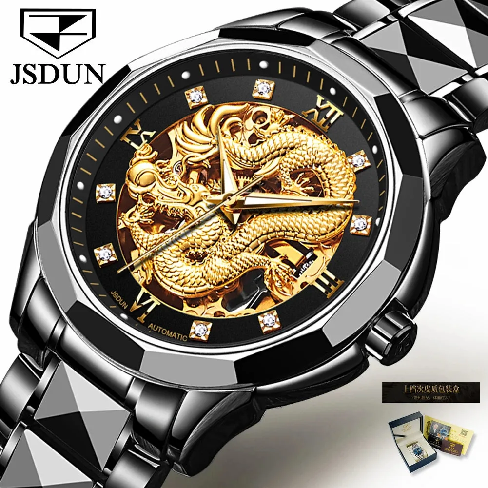 Introducing the JSDUN 8840 Top Luxury Brand Automatic Mechanical Clock – a masterpiece in timekeeping, elegance, and style.