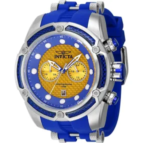 Invicta Men's Watch - Bolt Date Yellow and Blue Dial Steel and Silicone Strap | 42287