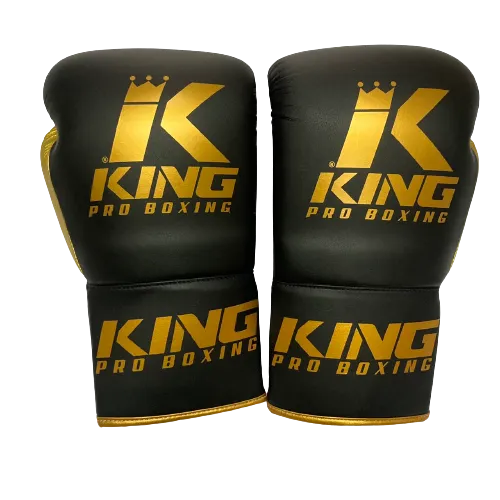 King Pro Boxing Gloves BG Lace Up Black