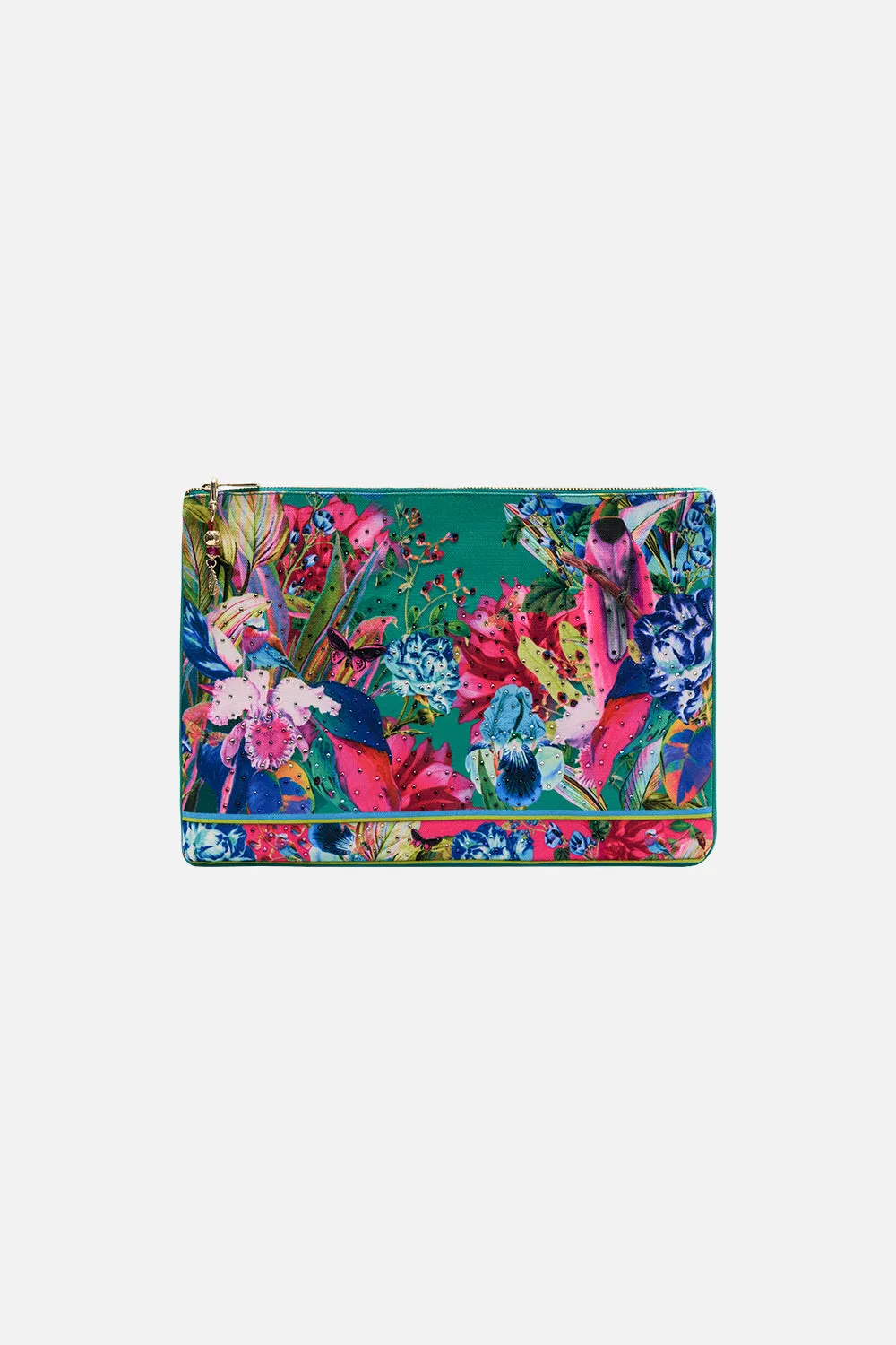 LARGE CANVAS CLUTCH RUN FROM PARADISE