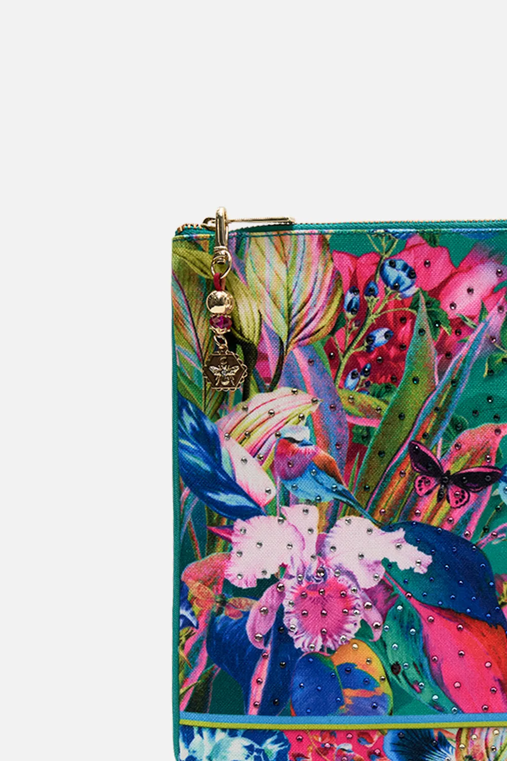 LARGE CANVAS CLUTCH RUN FROM PARADISE