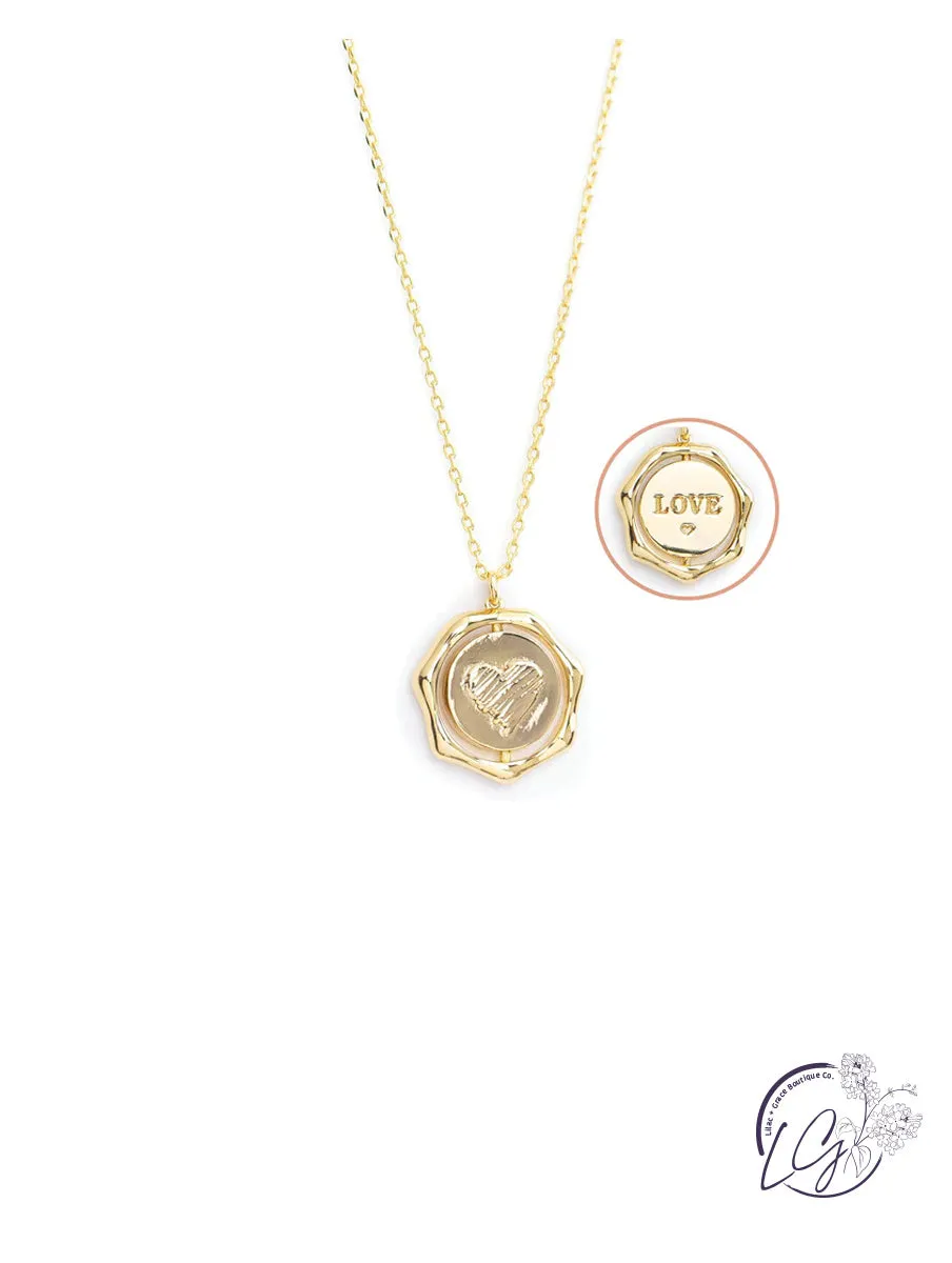 Love   Heart Flip Necklace