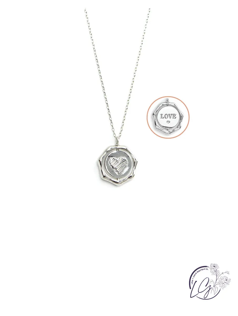 Love   Heart Flip Necklace