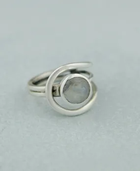 Magical Moonstone Sterling Silver Loop Ring