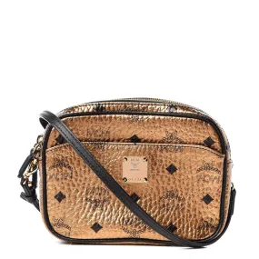 MCM METALLIC GOLD VISETOS CAMERA CROSSBODY BAG