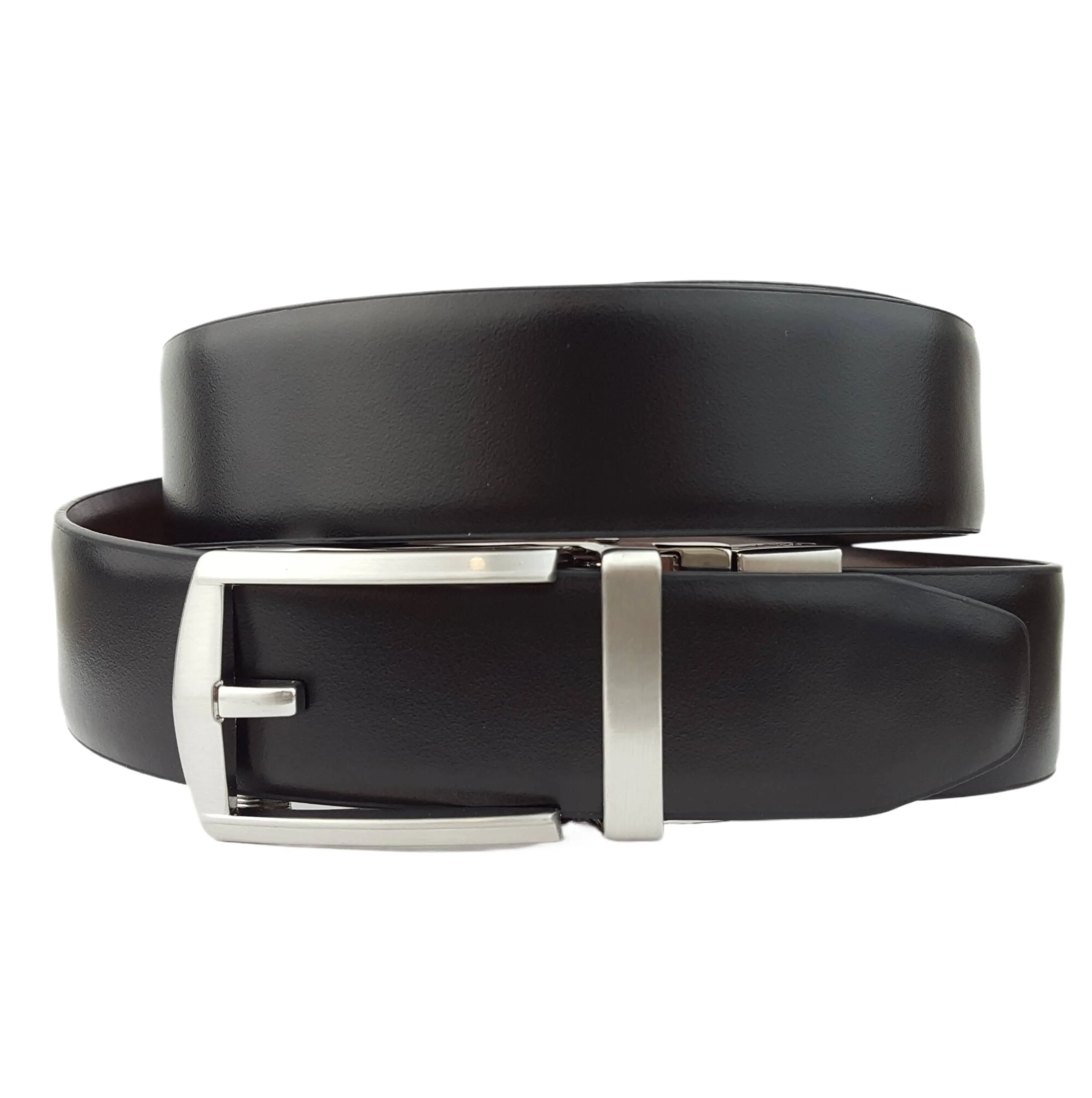 Men's Comfortable, "NO HOLE"  Classic Reversible Belt