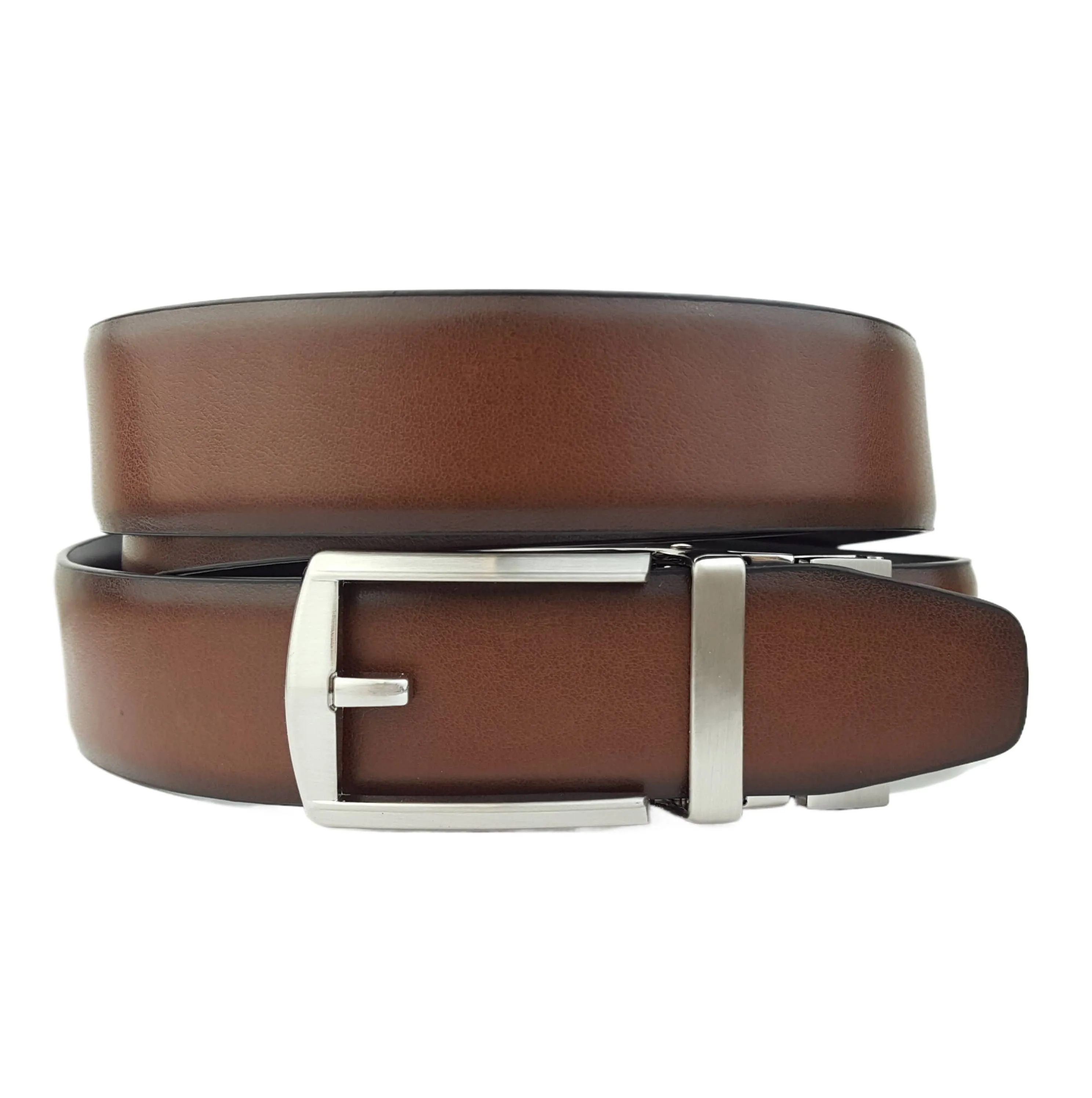 Men's Comfortable, "NO HOLE"  Classic Reversible Belt