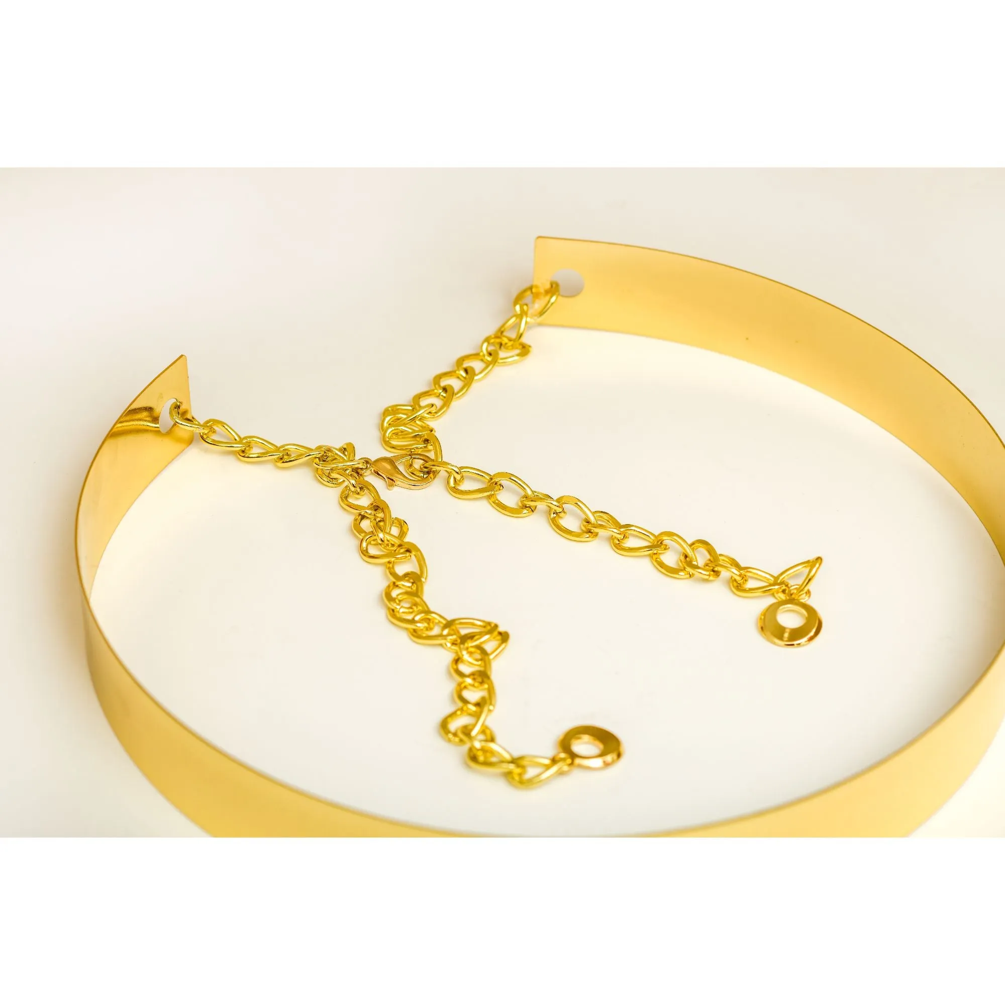 Metallic Saree Belt with Chain