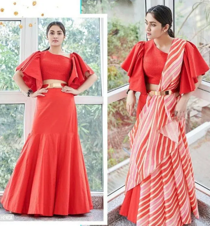 Metallic Saree Belt with Chain