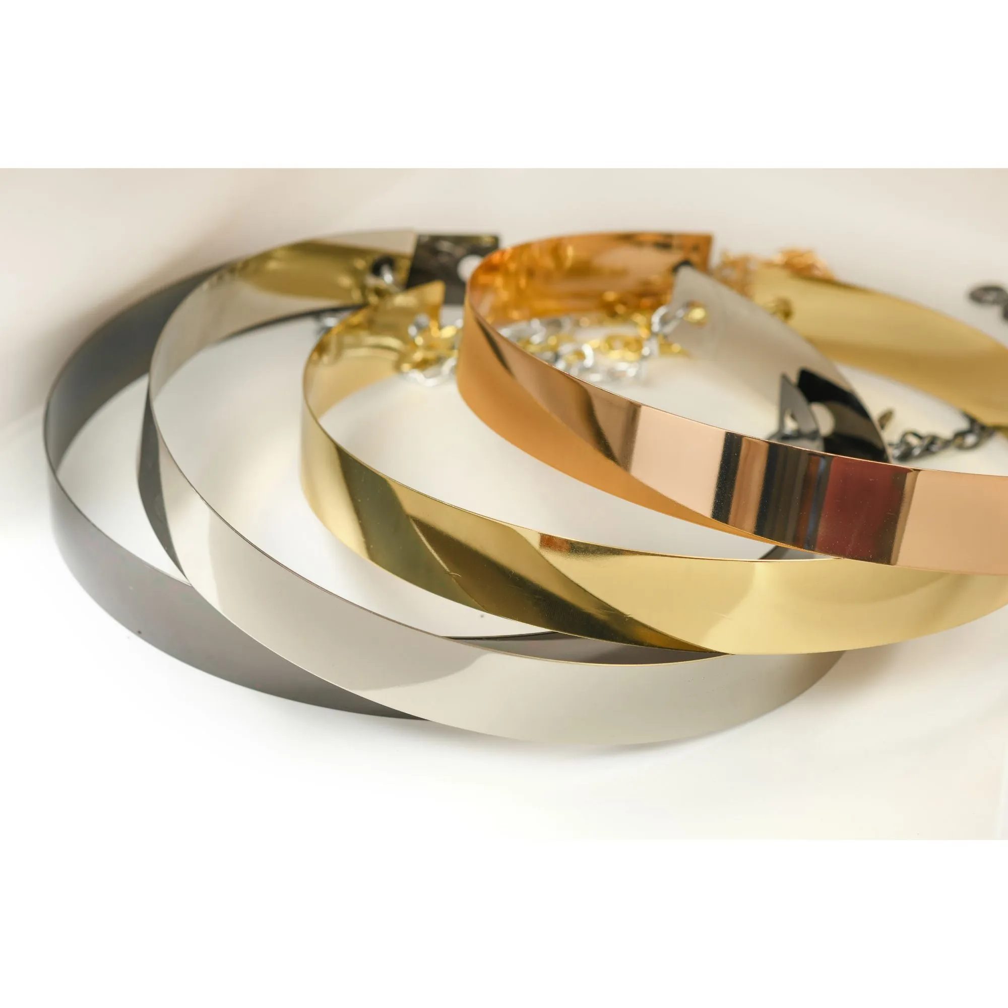Metallic Saree Belt with Chain