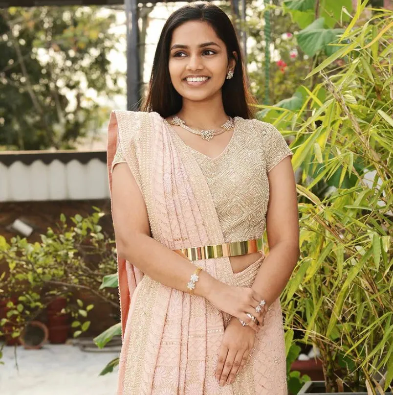 Metallic Saree Belt with Chain