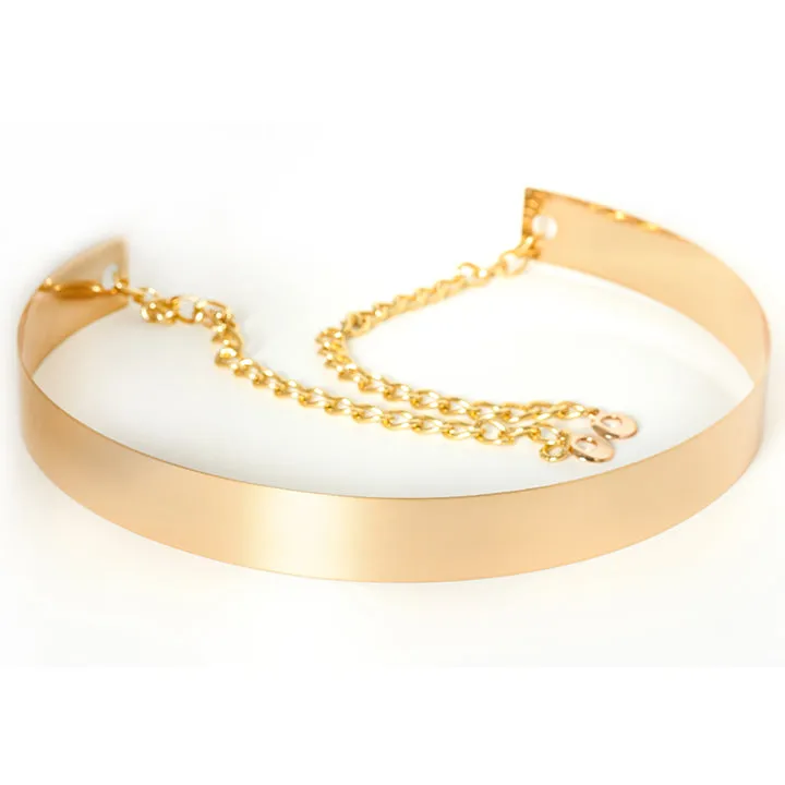 Metallic Saree Belt with Chain