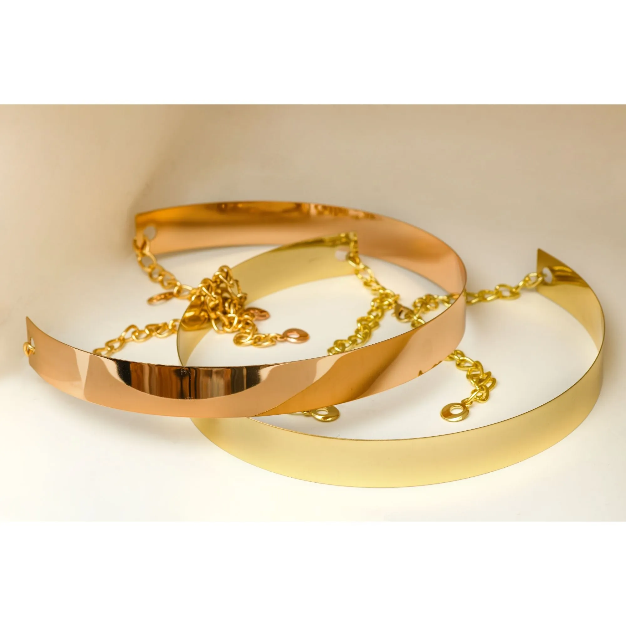 Metallic Saree Belt with Chain