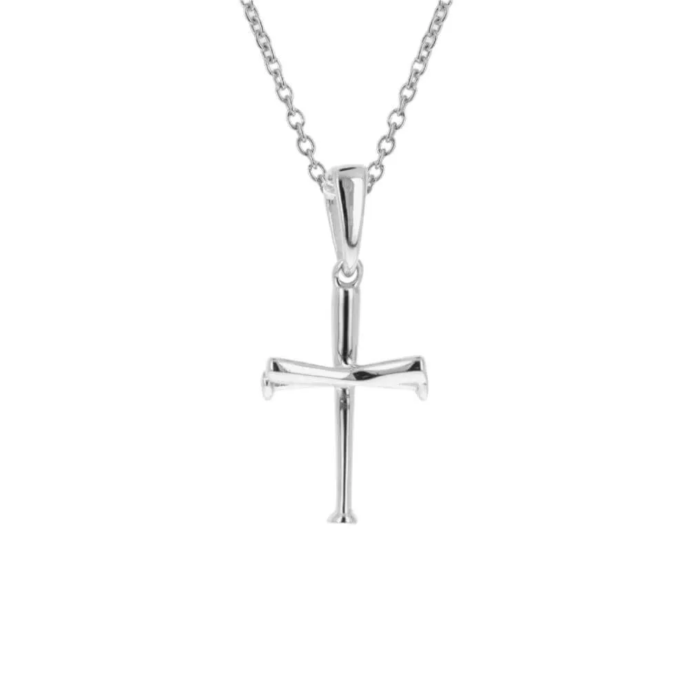 Mini Baseball Bat Cross Necklace | Gold