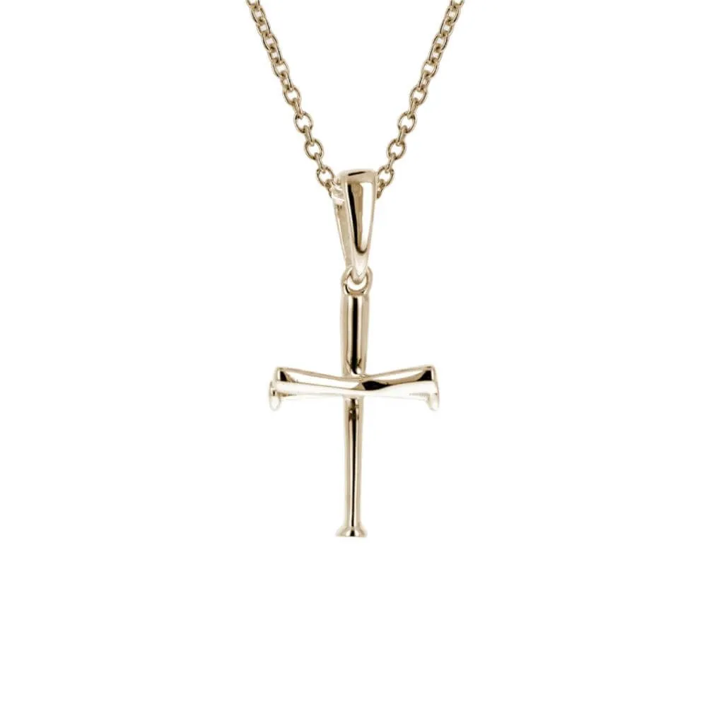 Mini Baseball Bat Cross Necklace | Gold