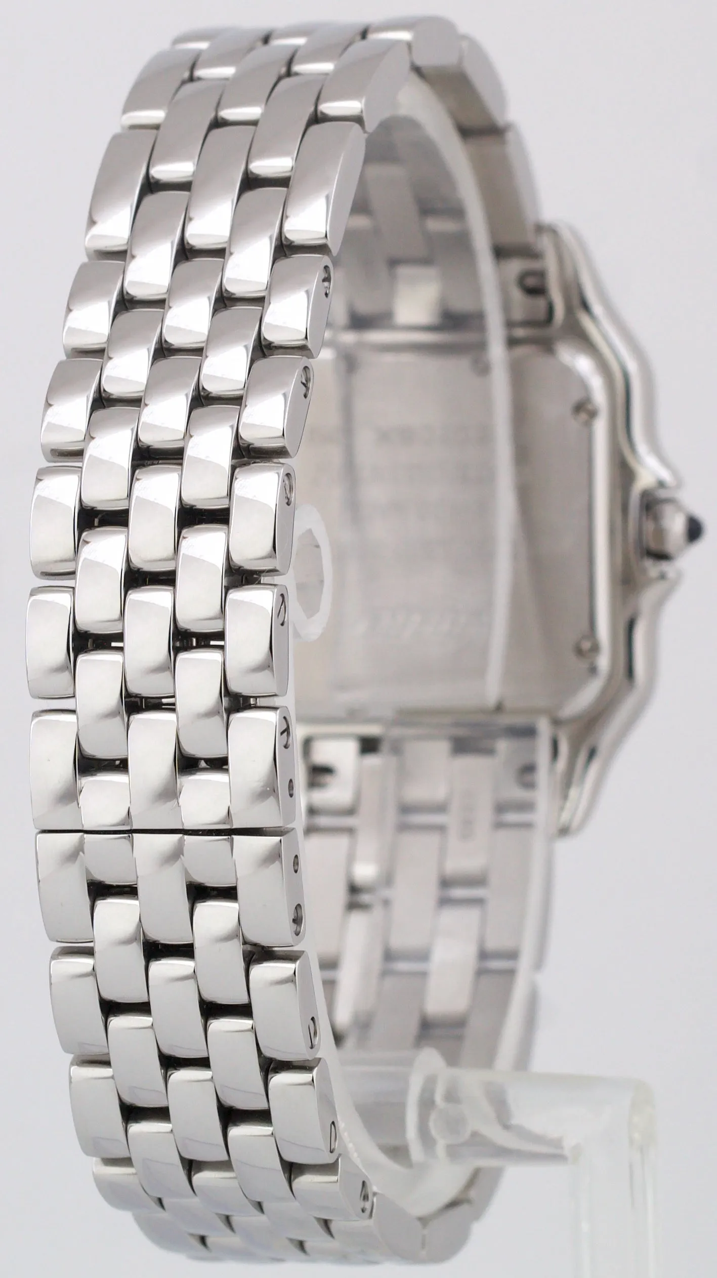 MINT Ladies Cartier Panthere Stainless Steel WHITE Roman 22mm Quartz Watch 4016