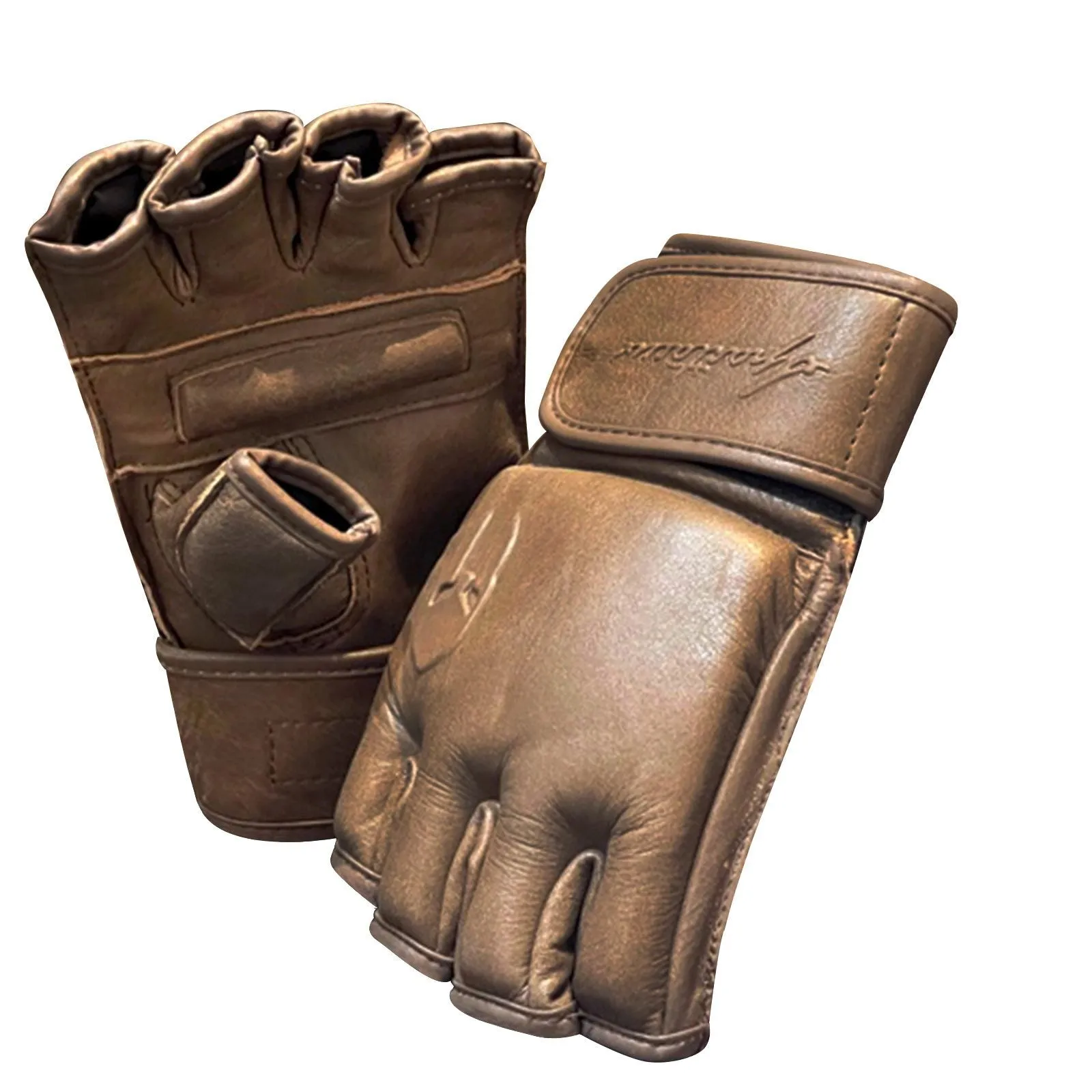 MMA GENUINE MEN'S LEATHER GRAPPLING GLOVES MARTIAL ARTS SPARRING SPARTACUS 1